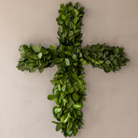 Israeli Ruscus Cross Wreath