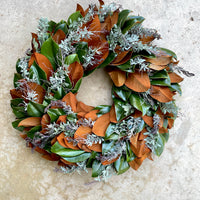 Magnolia and Purple Acacia Wreath