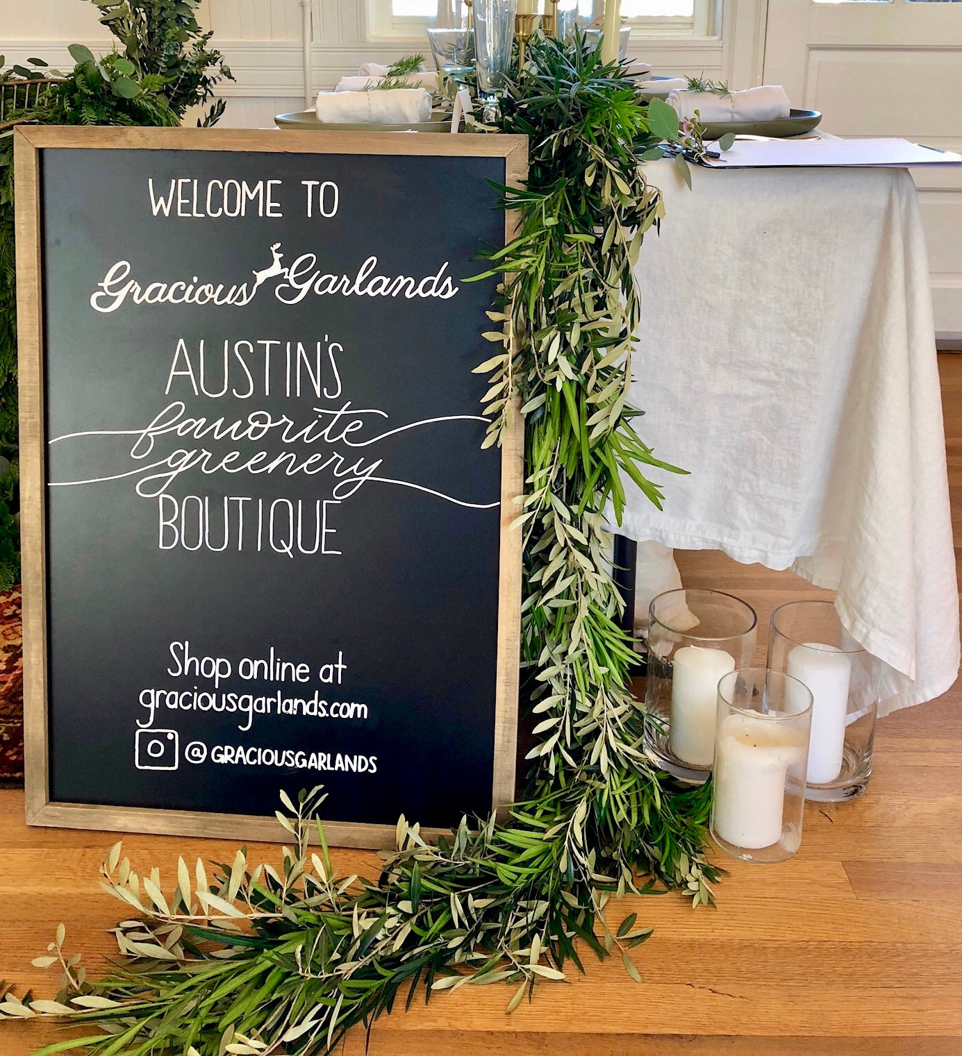 Olive, Podocarpus and Seeded Eucalyptus Garland