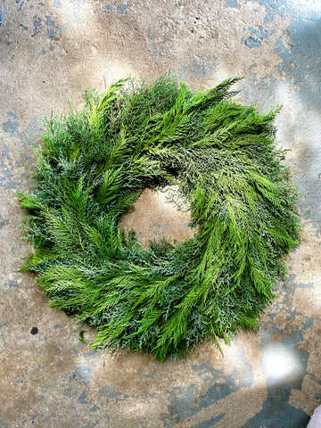 Carolina Sapphire + Leyland Cypress Wreath