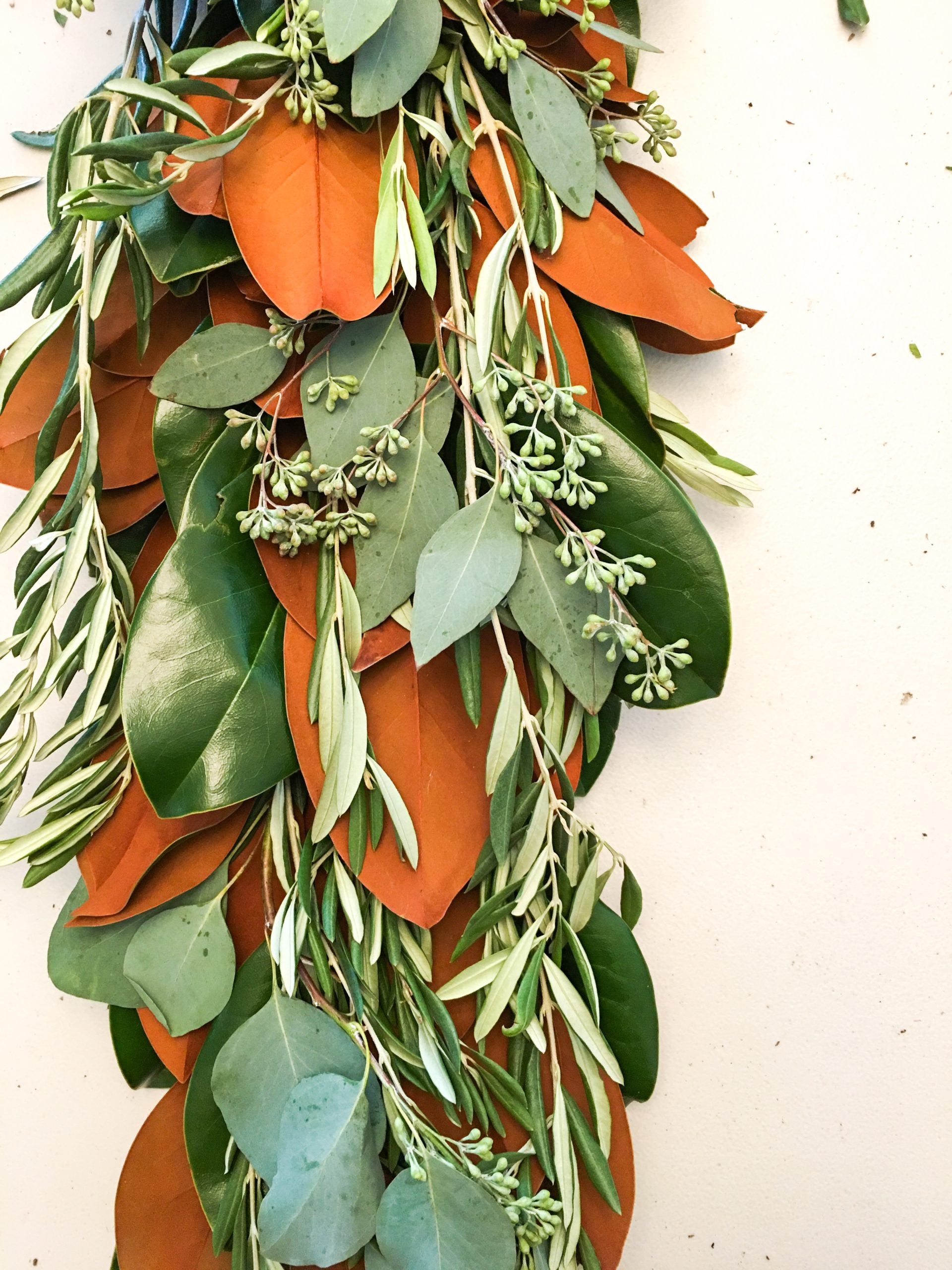 eucalyptus and succulent garland Fall Garland - Olive, Magnolia and Seeded Eucalyptus Garland