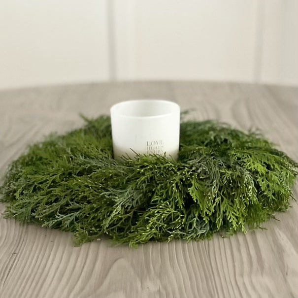 December Cedar Candle Ring