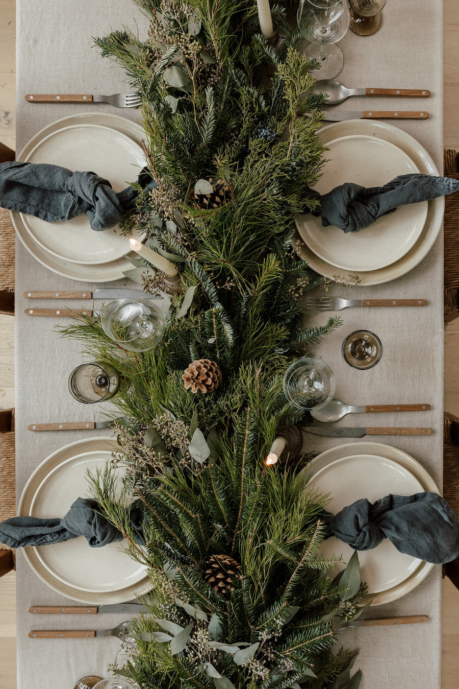 Blue Christmas Wreath & Garland Combo Box