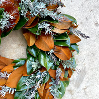 Magnolia and Purple Acacia Wreath