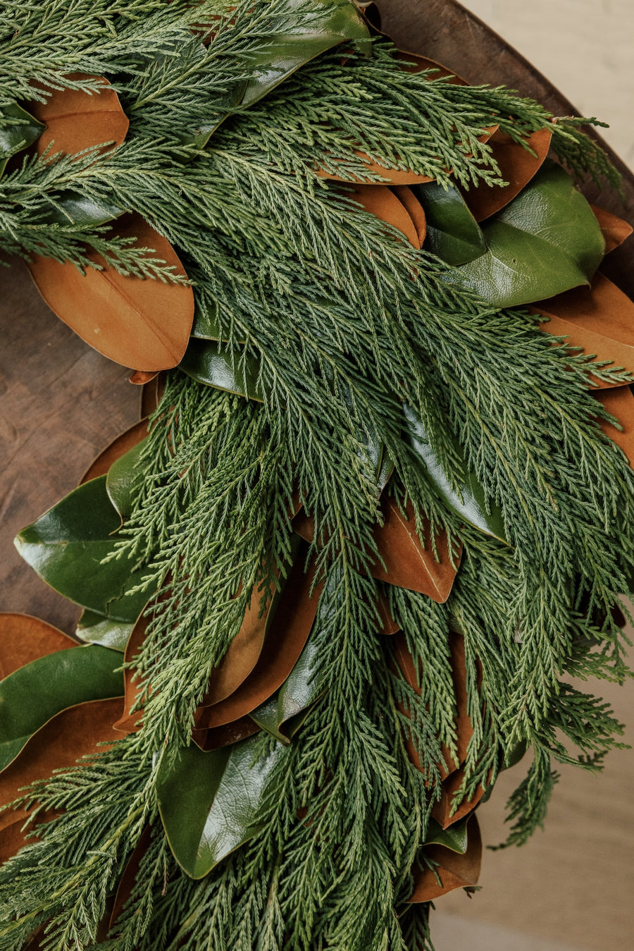 Magnolia and Leyland Cypress Wreath