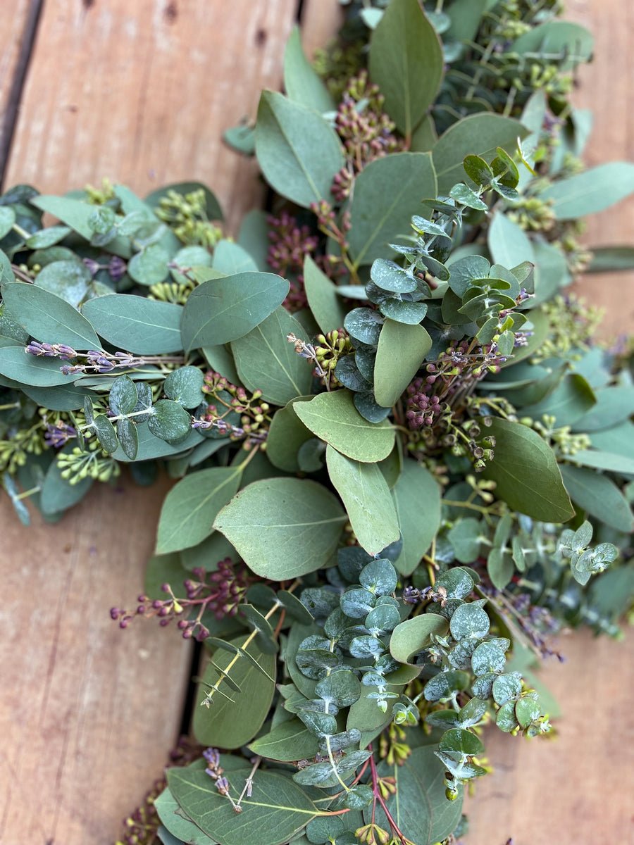 Lavender Eucalyptus Cross Wreath