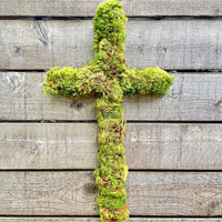 Fresh Moss Cross Wreath