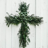 baby eucalyptus cross wreath